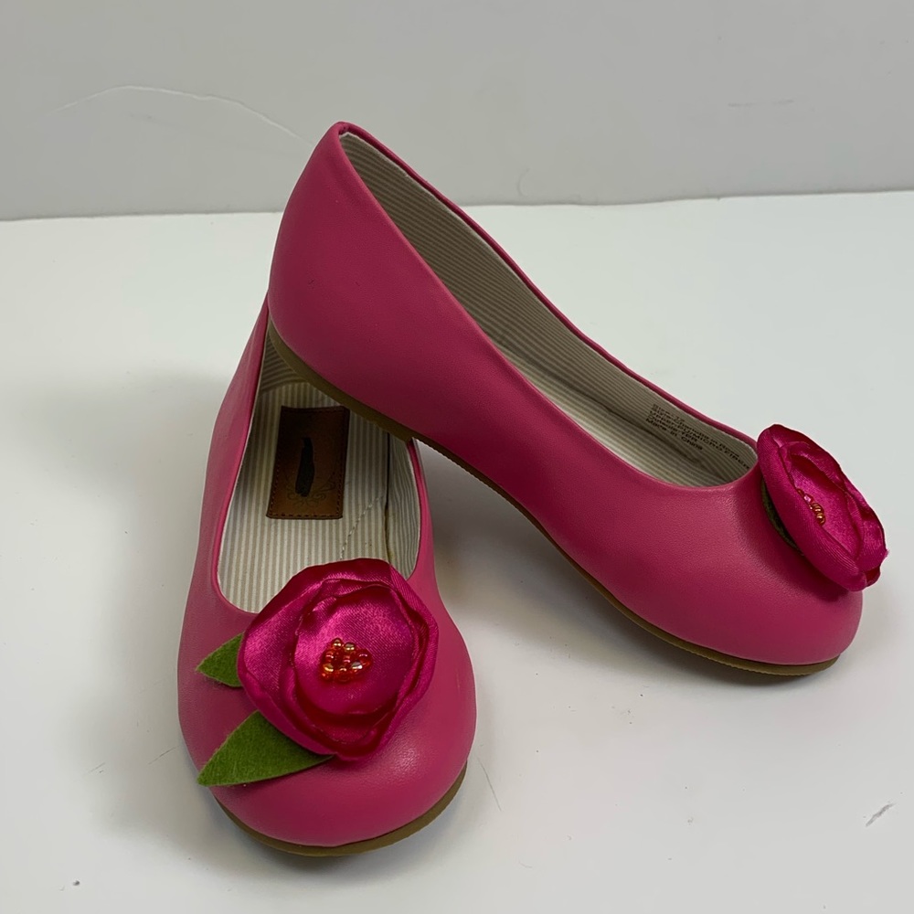New joyfolie girls pink leather dress flats shoes